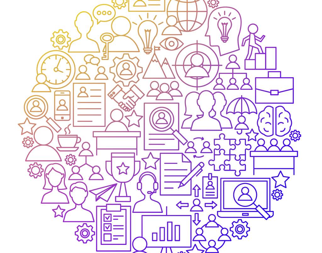 Figurativ sirkel med mange prosesser